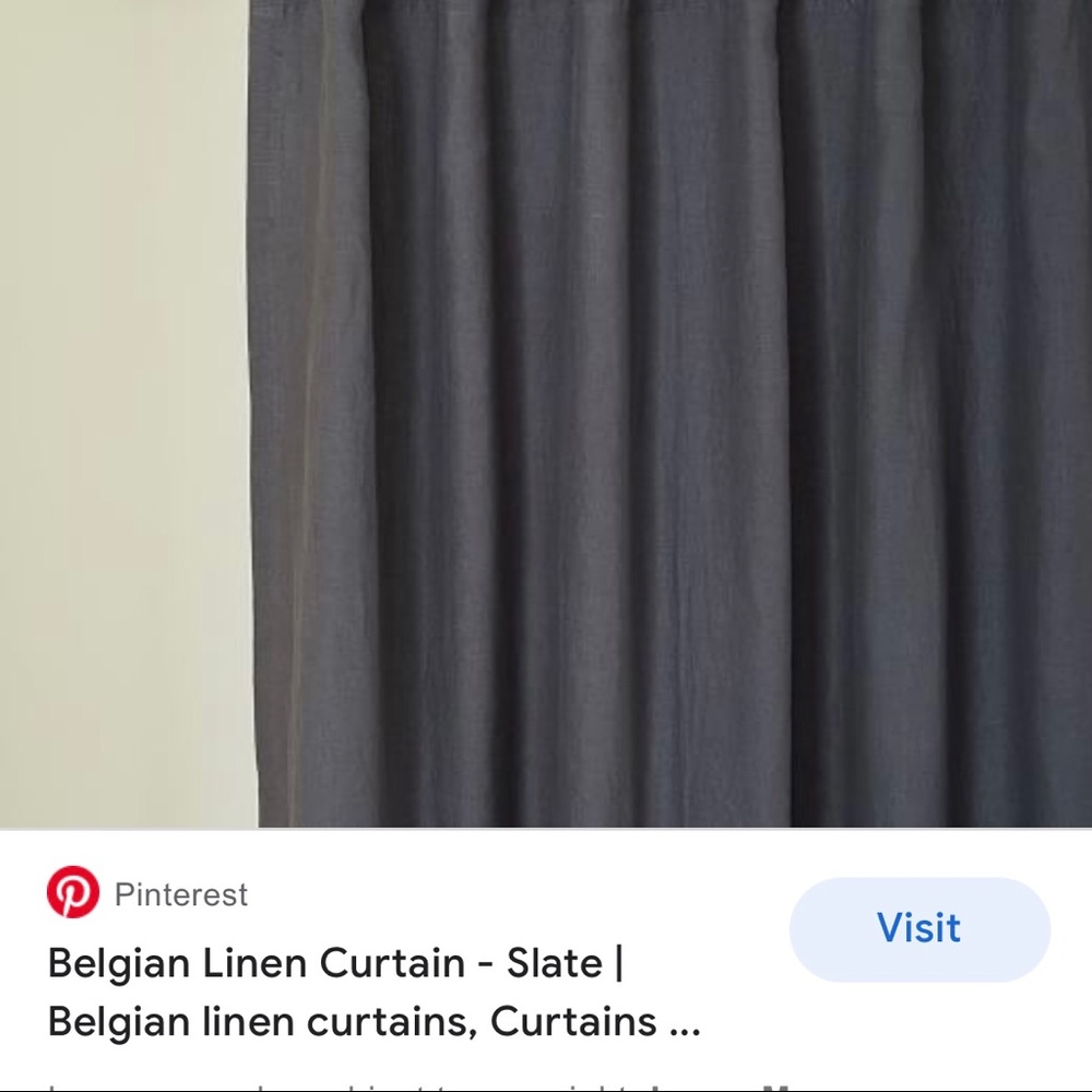 Westelm Belgian linen blocked black one panel.108”